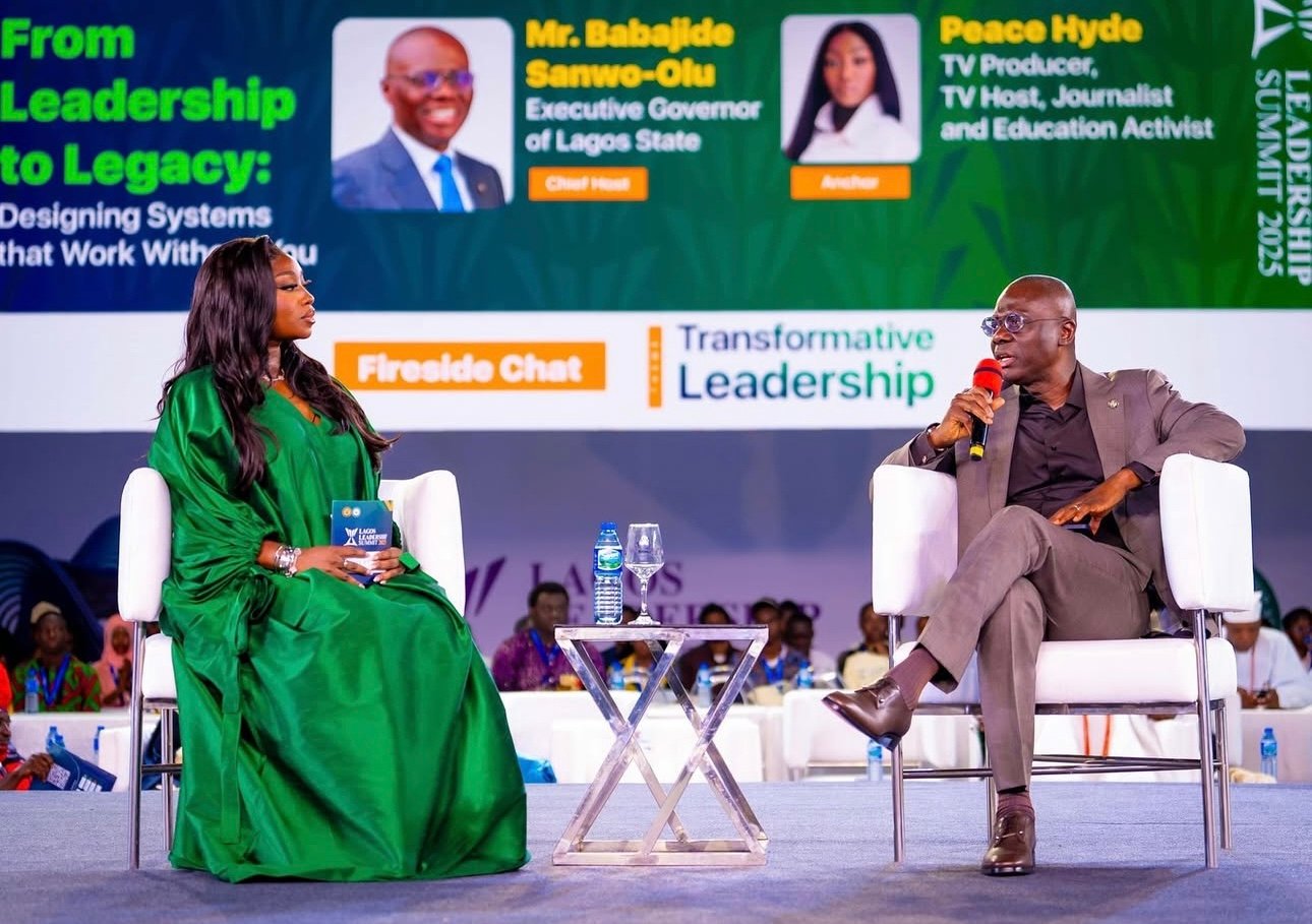 Peace Hyde Interviews Lagos Governor Babajide Sanwo-Olu At The Lagos Leadership Summit 2025