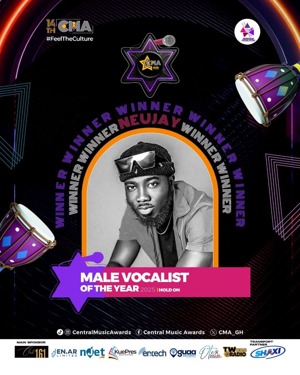 Mr. Neujay Wins Male Vocalist Of The Year At Central Music Awards 2025